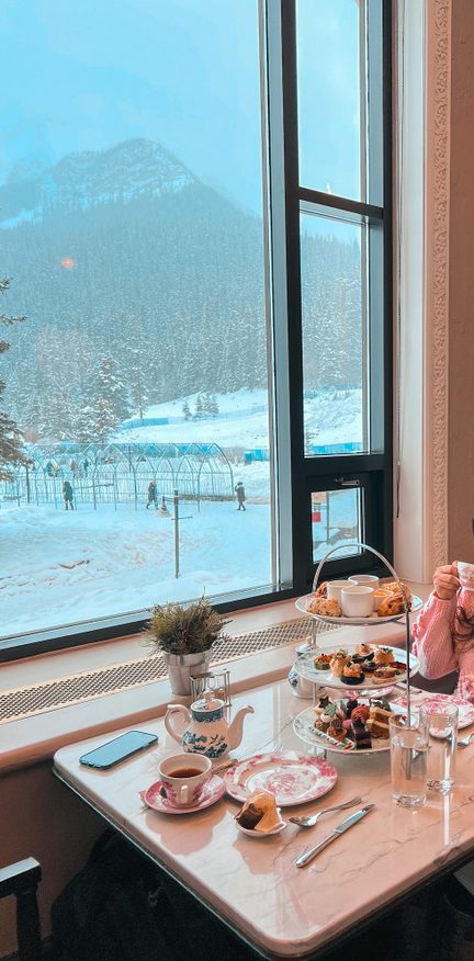 Girl at the Fairmont Lake Louise Afternoon Tea